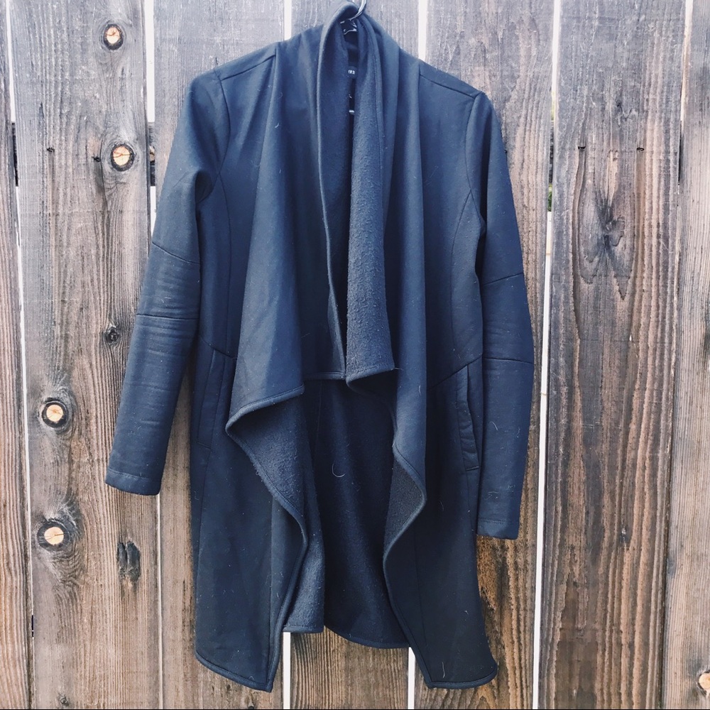 Black jacket with floppy lapel